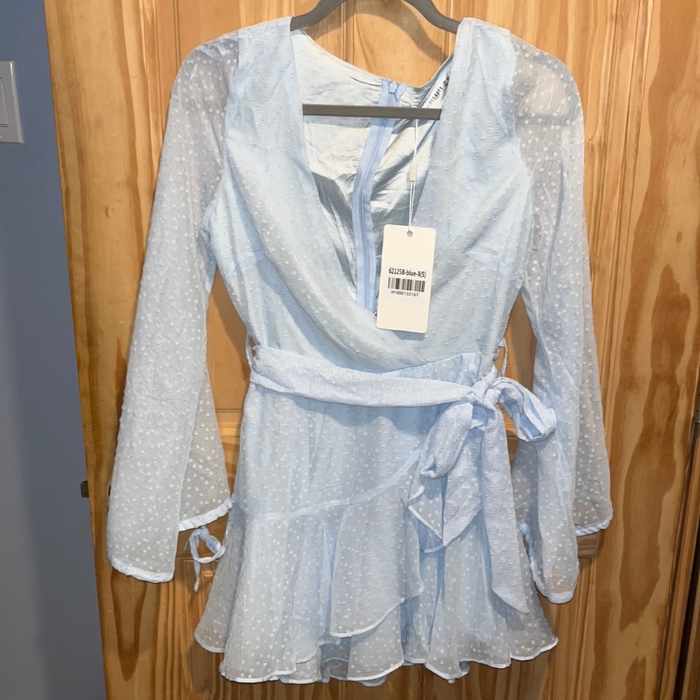 Blue long sleeve dress